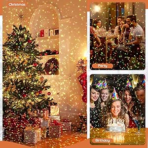 Christmas Projector Lights Outdoor, Christmas Light Projector with Remote, Moving Outdoor Holiday Decoration Light Show for House, Yard, Garden, Patio, and Festive Party Decorations, Christmas Gift