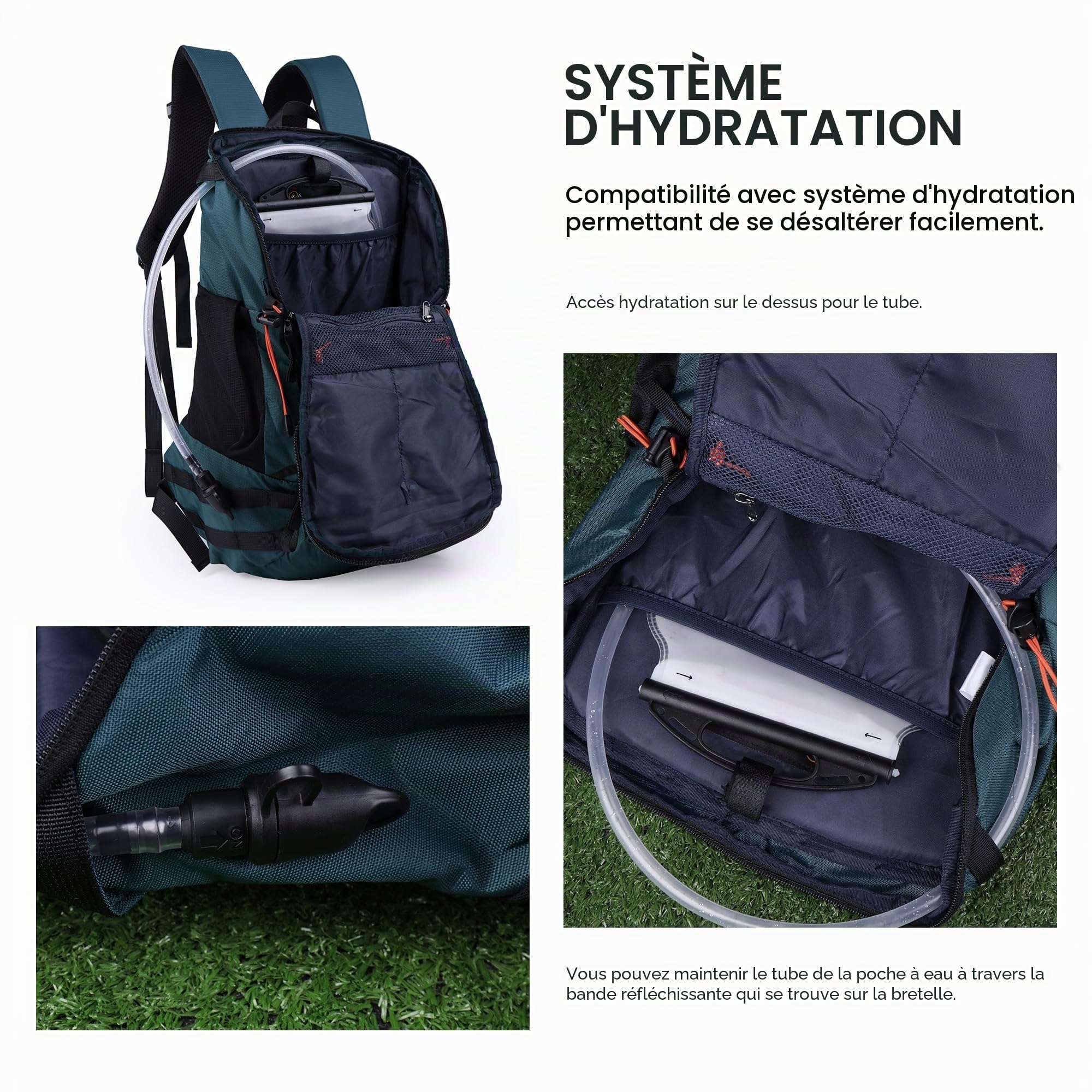 MOUNTAINTOP 35L Wanderrucksack Trekkingrucksack Outdoor Rucksack mit Regenhülle 55x30x18cm