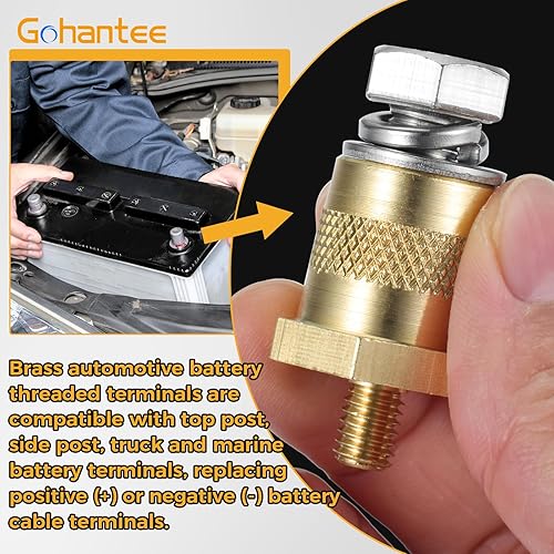 Miniatura 5 de gohantee Conectores de terminal de batería, terminales de poste de batería para postes de carga de terminales superiores o laterales de 38 y 16