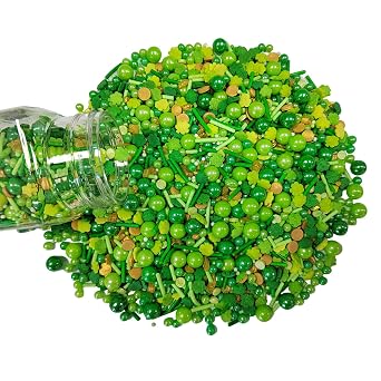 Eastron St Patricks Day Edible Green Jimmies Sprinkles Mix Cake Decorations Baking Ice Cream Cookies Cupcake Topper 3.35Oz