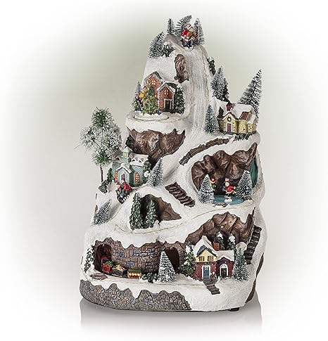 Alpine Village Christmas 2022 Alpine Whs102Ww Christmas Village Turning Train, Skaters And Music, 75 Warm  Led Lights, 18 Inch Tall Multi-Color : Amazon.co.uk: Home & Kitchen