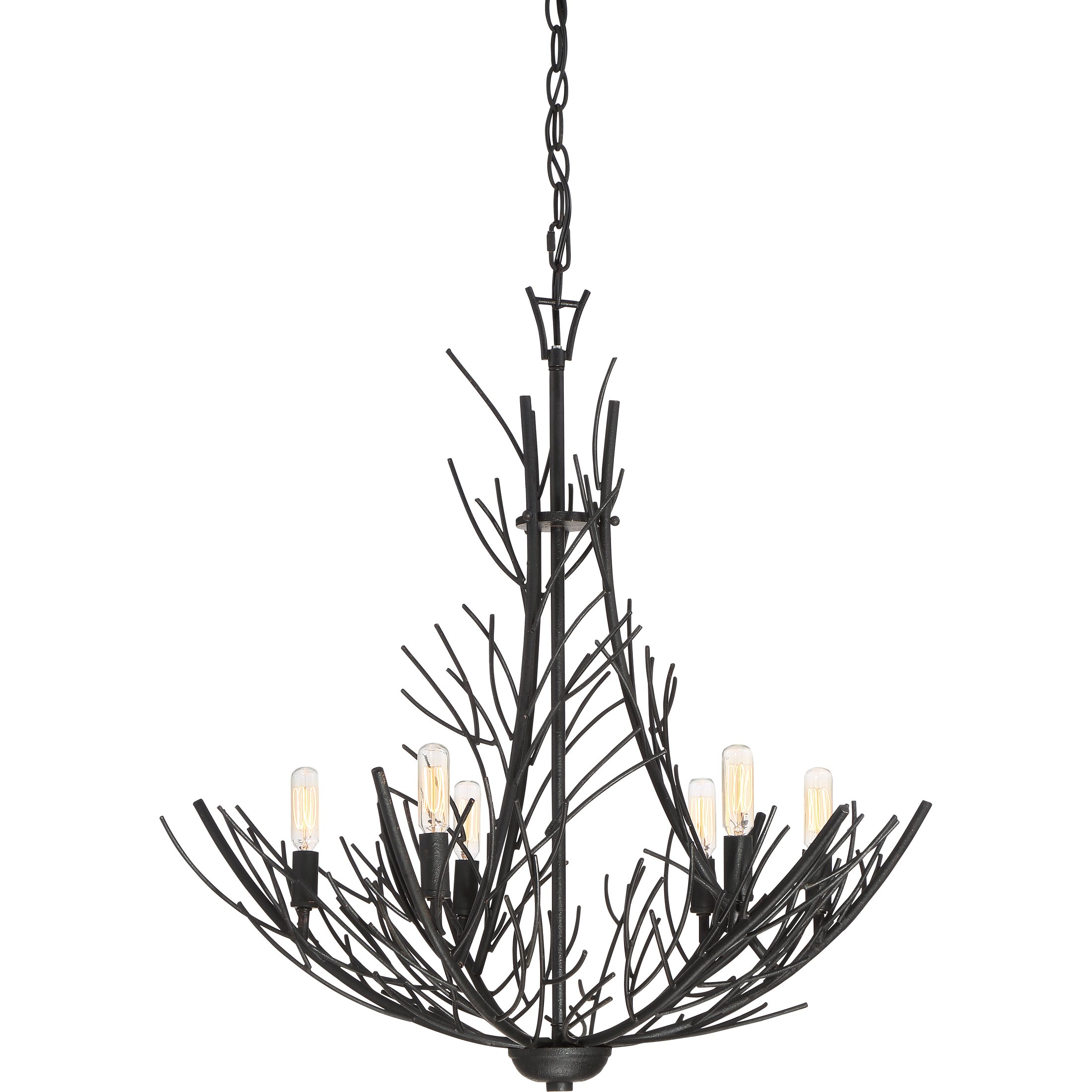 joint　KIDILL MA-1 BLACK FLOWER Quoizel Thornhill Tree Branch Chandelier, 27 Inch 6-Light