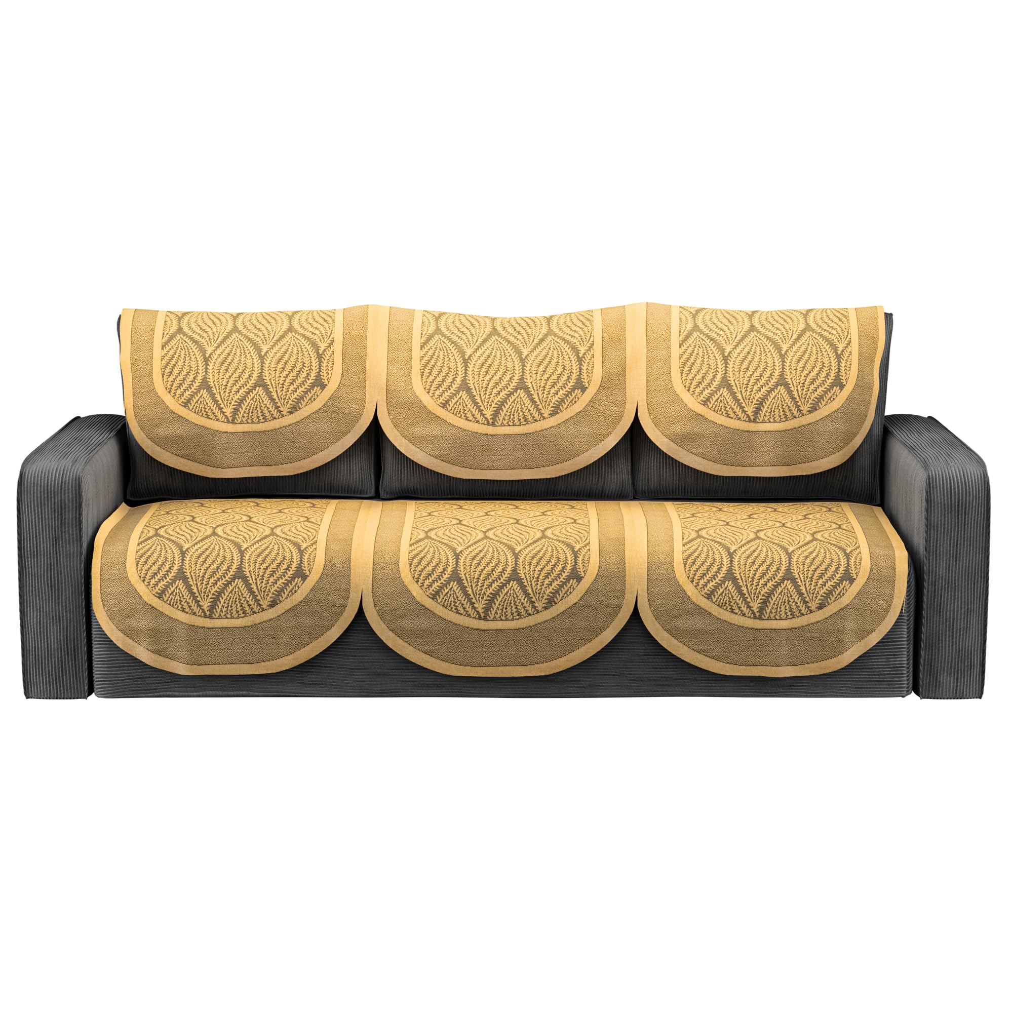 Stylish 5-Seater Sofa Covers - Maroon Cotton -18