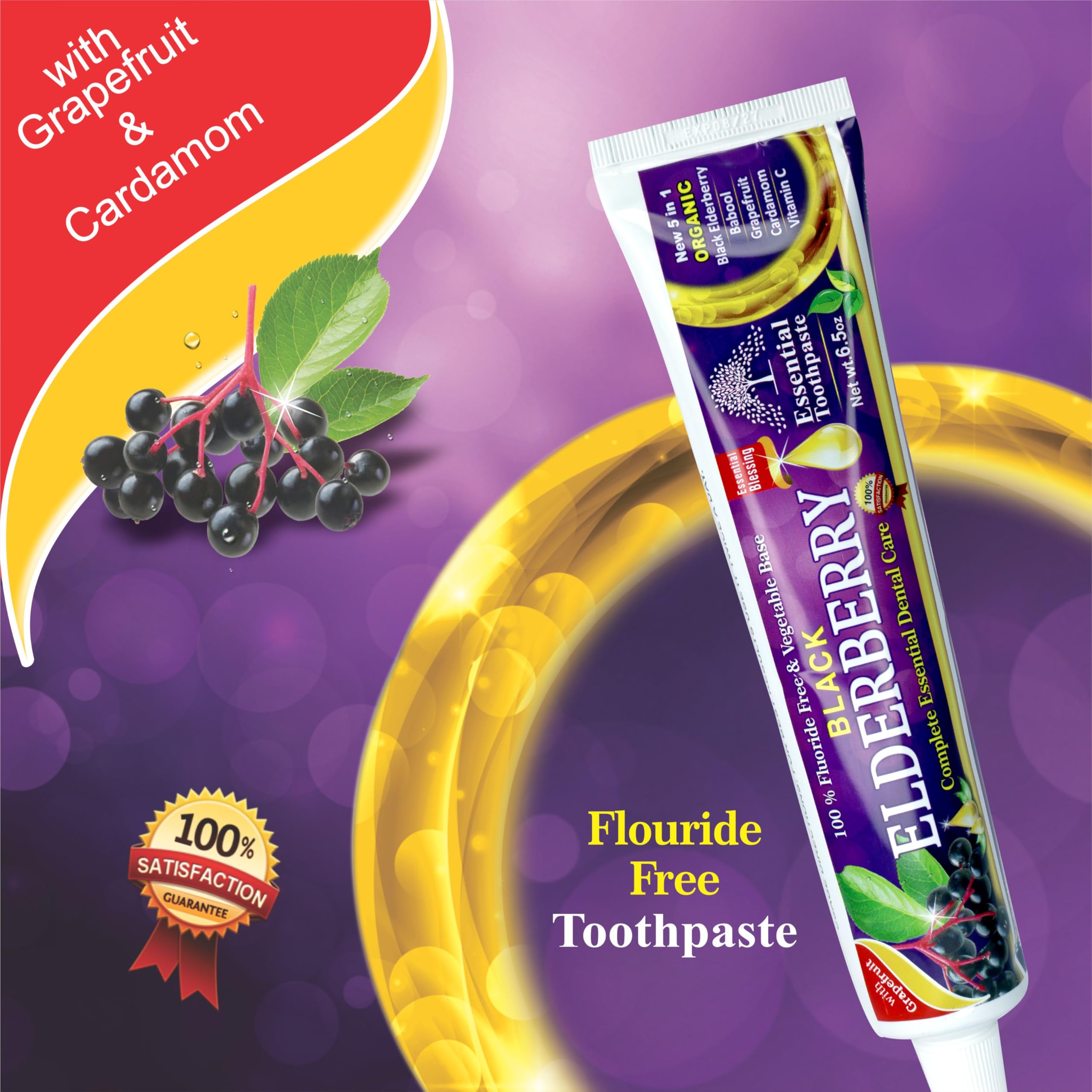 Amazon.com: Black Elderberry Essential Toothpaste - 6.5 oz Pack of
