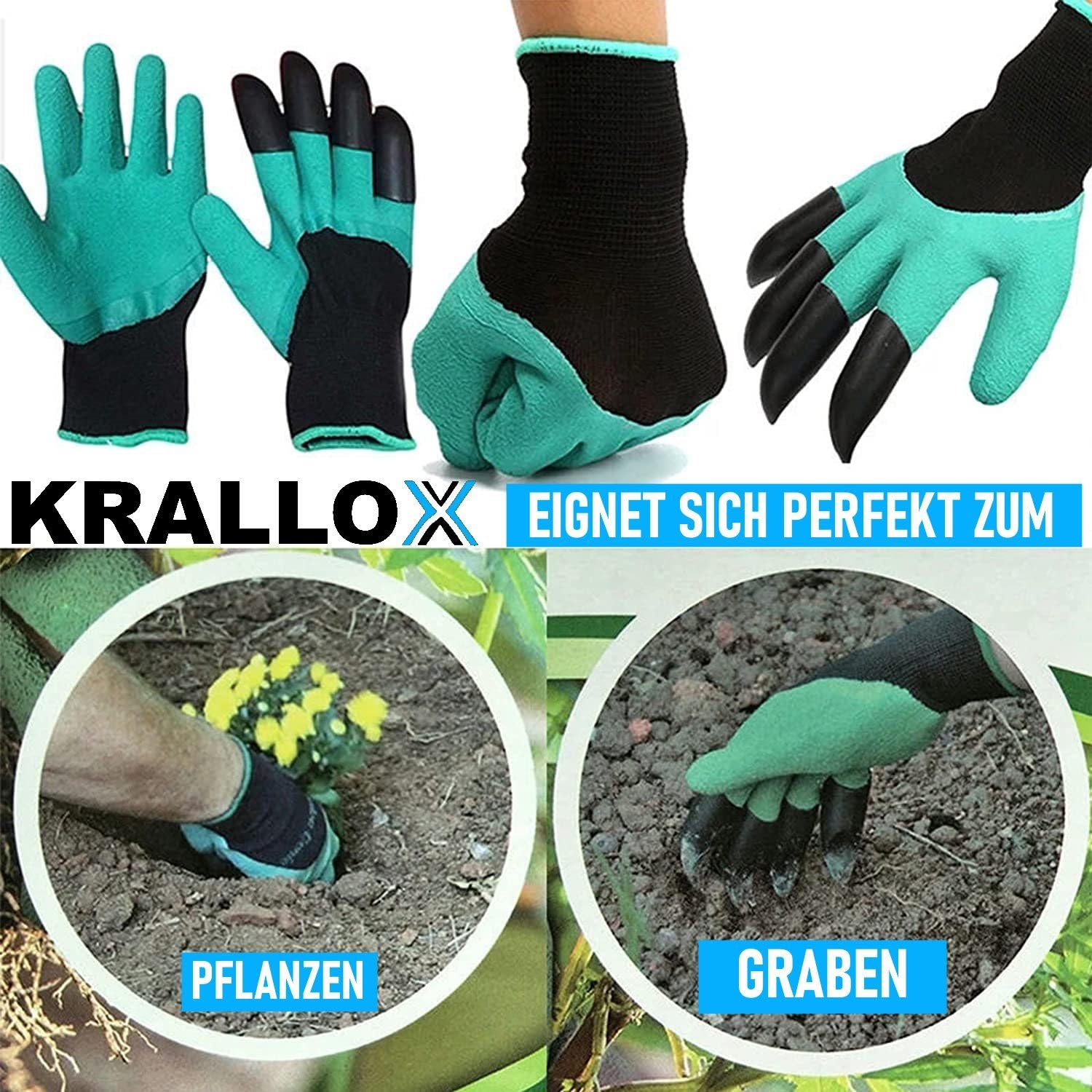 MAVURA KRALLOX Krallenhandschuhe Garten Handschuhe mit Krallen zum Graben Universalgröße für Damen & Herren bei Günstiger Preis