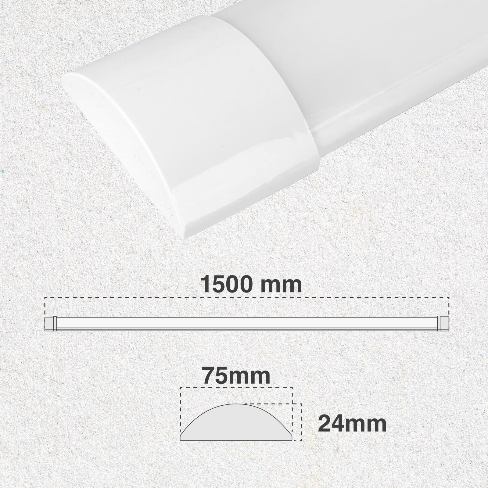 Eurocali Plafoniera LED soffitto 150cm 50W Lineare 6000 lumen - Luce Bianco Naturale 4000K - Pacco da 4 plafoniere