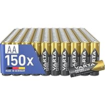 VARTA Batterie AA, confezione da 150, pile Power on Demand, Alcaline, 1,5V, pacco di stoccaggio, per accessori computer, dispositivi Smart Home, Made in Germany (Esclusivo su Amazon)