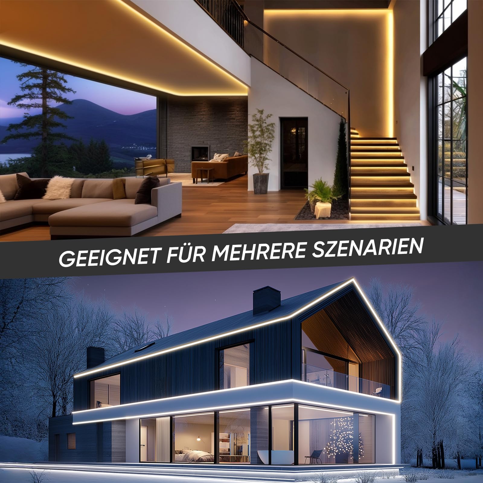 Shine Decor 3D Bend Neon LED Strip, AC 220V-240V Flexibler Neon LED Streifen, IP65 Wasserdichter Neon Lichtstreifen aus Silikonmaterial mit CE-Zertifizierung für Küche und Wohnzimmer (5M, Warmweiß)