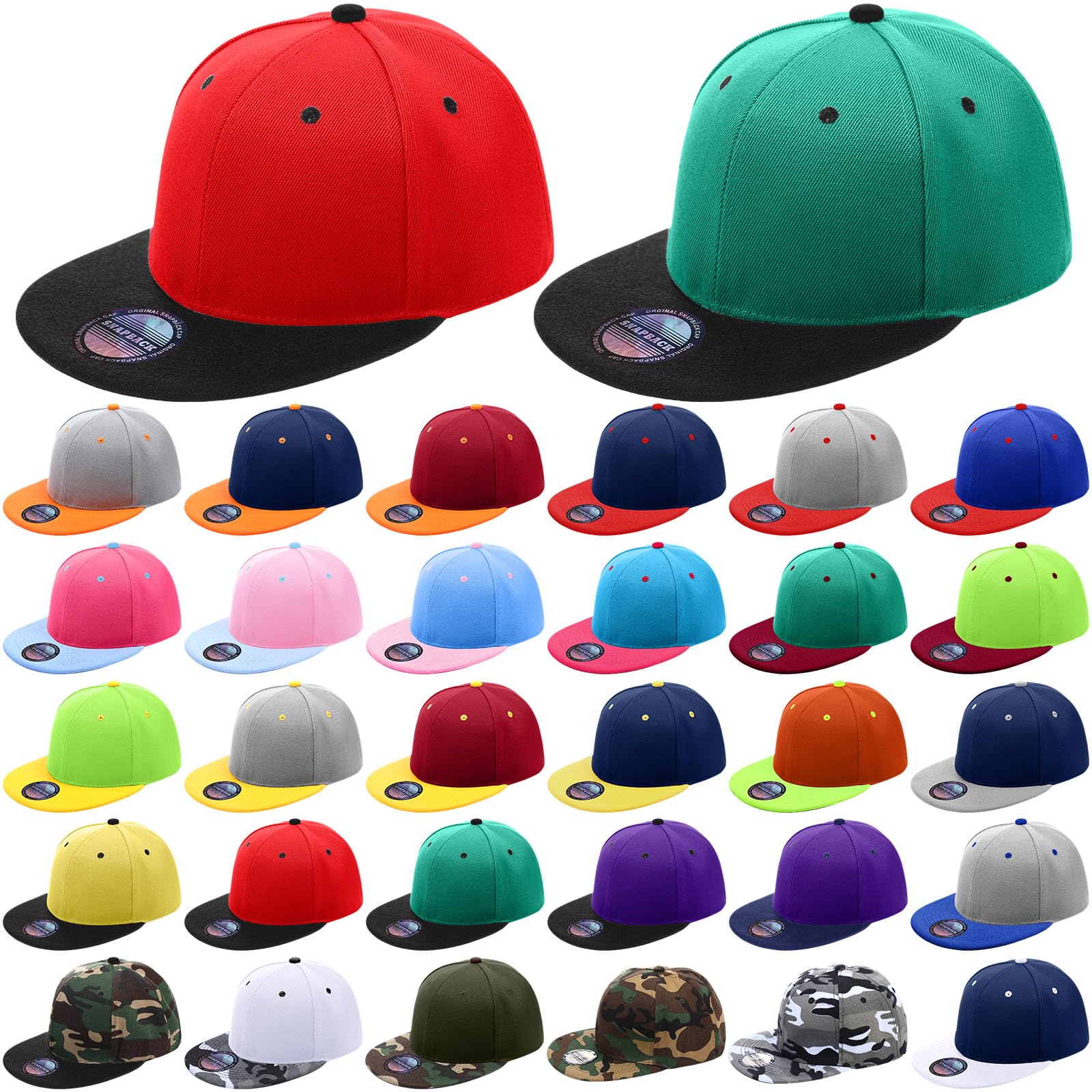 Syhood 30 cappelli snapback da uomo piatti Bill Caps Bulk Hip Hop vuoto tesa piatta regolabile berretti da baseball