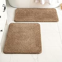 Vista 23 de MIULEE - Juego de 2 tapetes para baño, absorbentes, microfibra esponjosa y gruesa, con reverso antideslizante, lavable a máquina, para baño, ducha