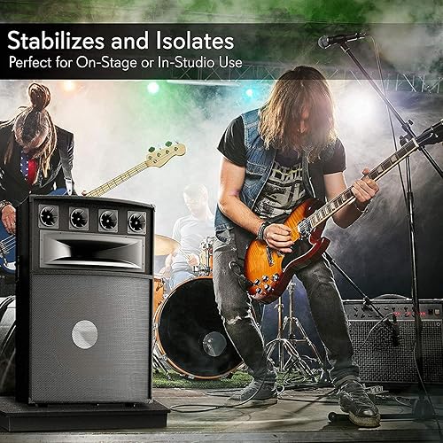 Miniatura 5 de Pyle, aislamiento del sonido acústico, amortiguación, estabilizador de retroceso, elevador del altavoz, Gris carbón