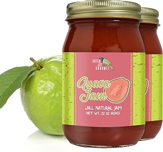 Green Jay Gourmet Guava Jam - All-Natural Fruit Jam with Guava Fruit & Lemon Juice - Vegan, Gluten-free Jam - Contains No Preservatives or Corn Syrup - Made in USA - 2 x 22 Ounces