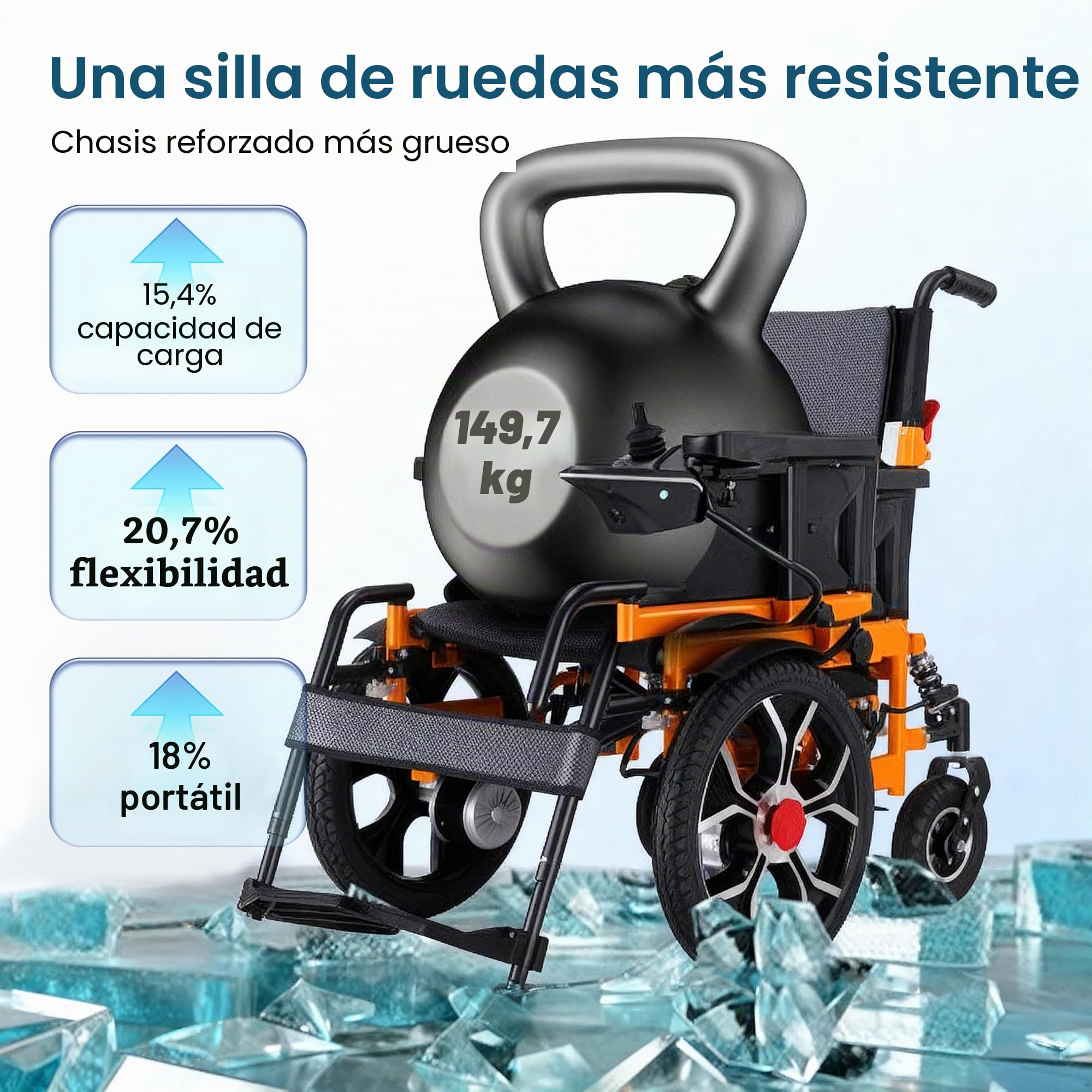 Sillas de ruedas eléctricas de tracción delantera grande de 40 cm, con funcionamiento trasero, asiento de 50 cm de ancho, silla de ruedas eléctrica para adultos, sillas de ruedas plegables para