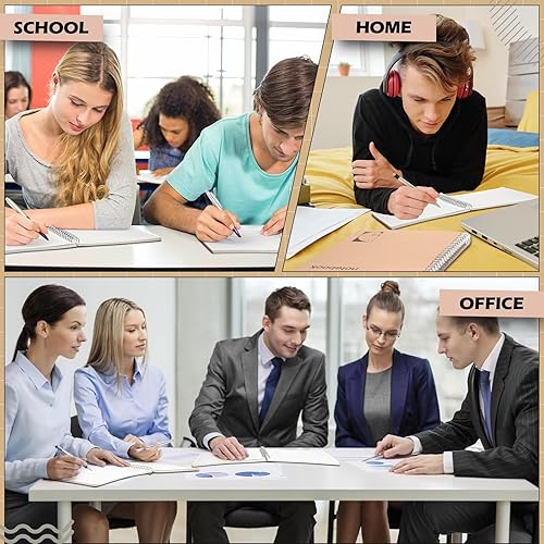 Miniatura 6 de Paquete de 4 cuadernos de papel cuadriculado A4 de 8.5 x 11 pulgadas, cuadrícula grande en espiral, 200 páginas, 100 GSM de grosor, 0.197 in,