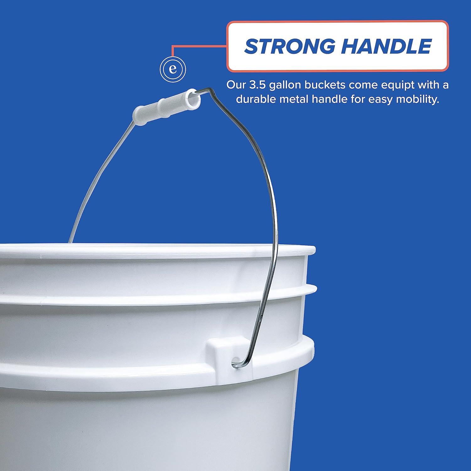 ePackageSupply 3.5 Gallon Bucket with Lid - Food Grade Bucket with Airtight Gasketed Tear Strip Lid, 90 Mil Heavy Duty HDPE Plastic, BPA Free, for Bulk Food Storage, Made in USA - White, 3 Packs