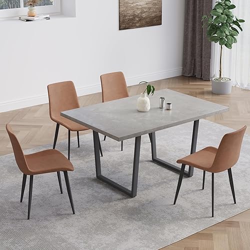 Miniatura 15 de Juego de mesa de comedor de 5 piezas, mesa de cocina moderna de 42.9 pulgadas y sillas de comedor de cuero para cocina y comedor (mesa + 4 sillas