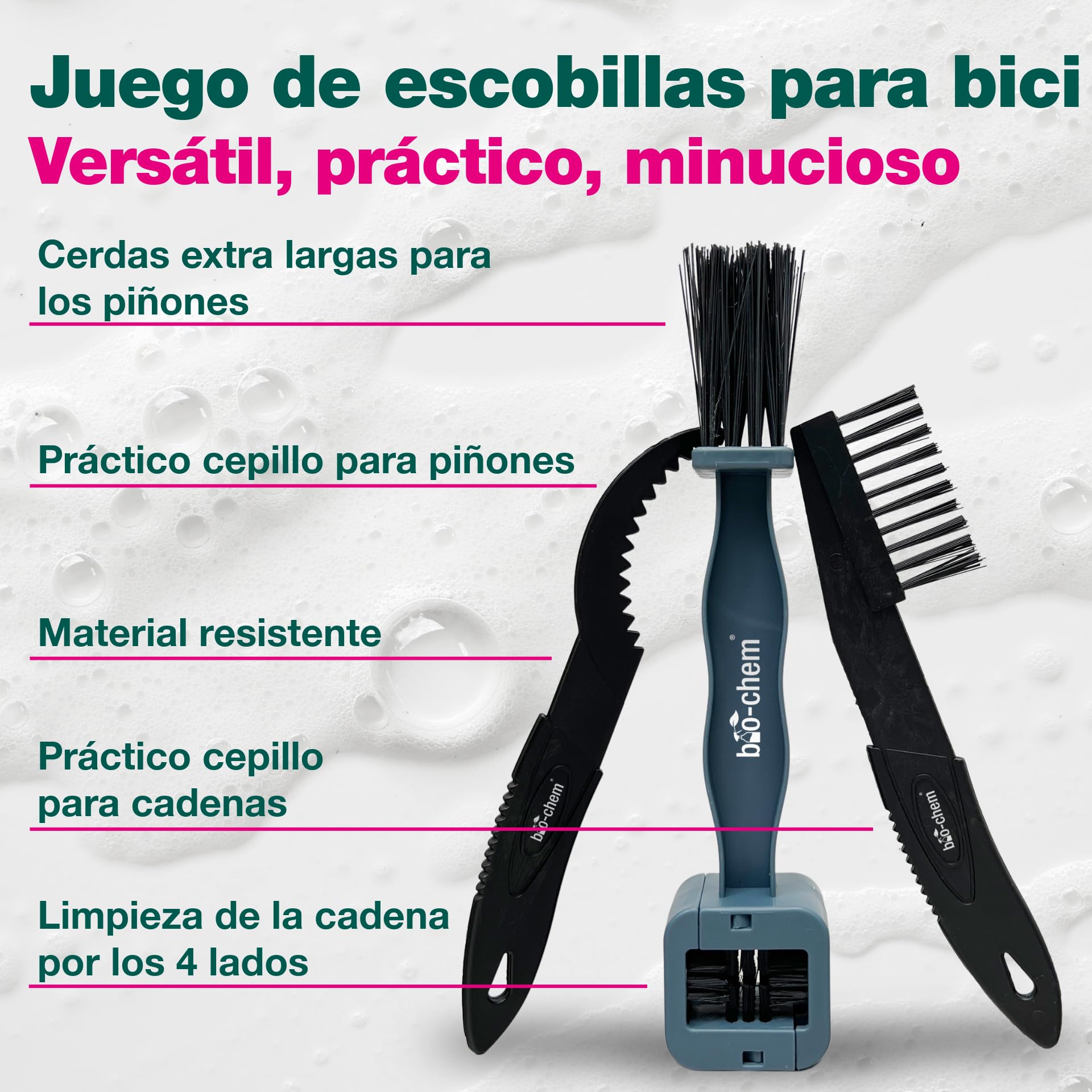 bio-chem Limpiador de cadenas de bicicletas 5L + 750ml + accesorios | Desengrasante para la limpieza grasa bicicleta - Cadenas de bicis de carretera y de montaña