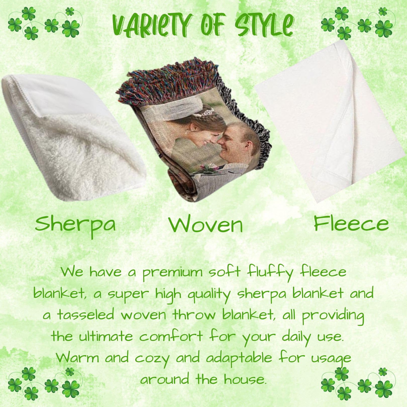 Amazon.com: St. Patricks Day Family - Pug Dog Blanket  display picture 1
