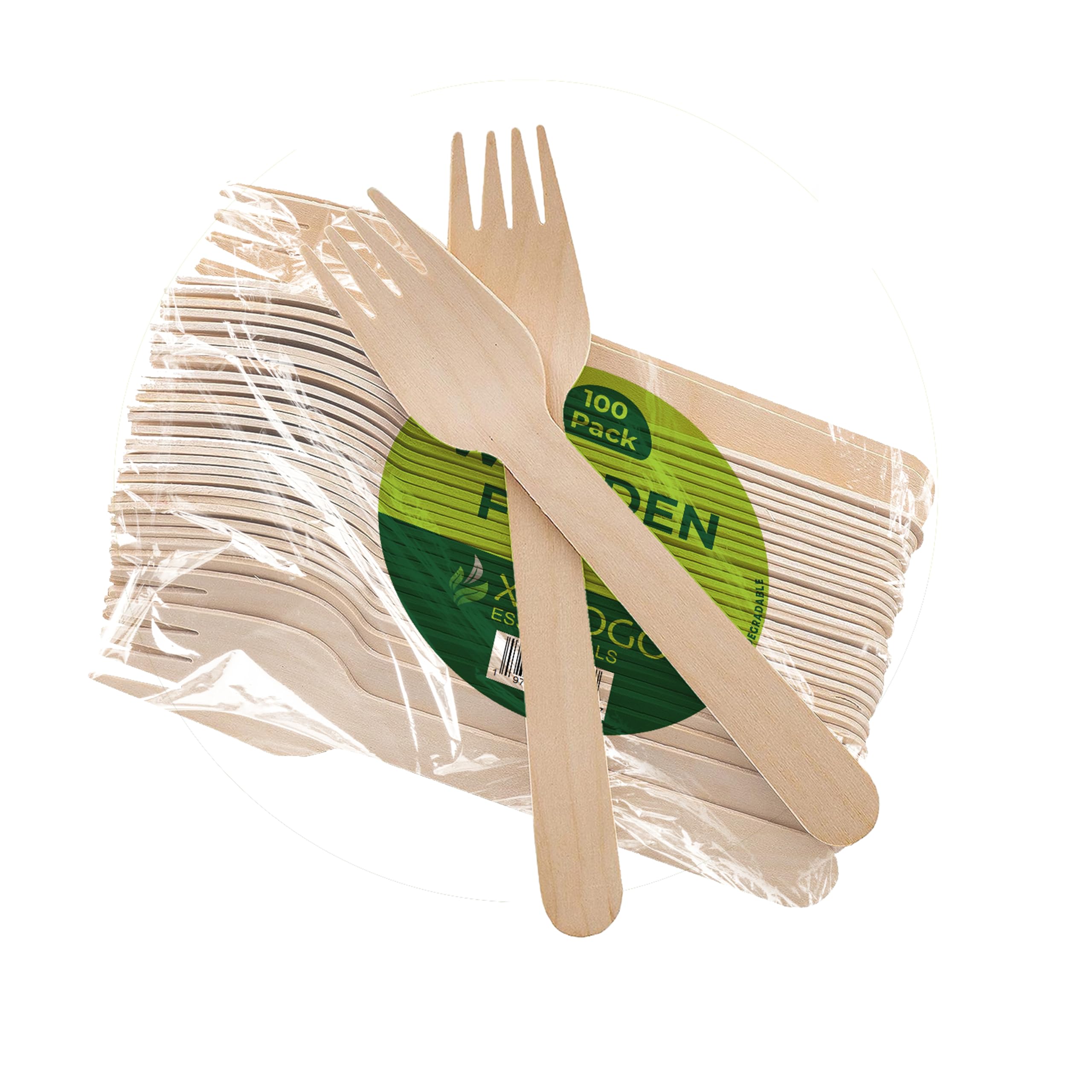 XIMOGOBiodegradable Wooden Forks - Pack of 100 Eco-Friendly Disposable Forks. Sturdy and Durable Compostable Wooden Forks - Wooden Forks Disposable for Offices, Weddings, Picnics, Parties