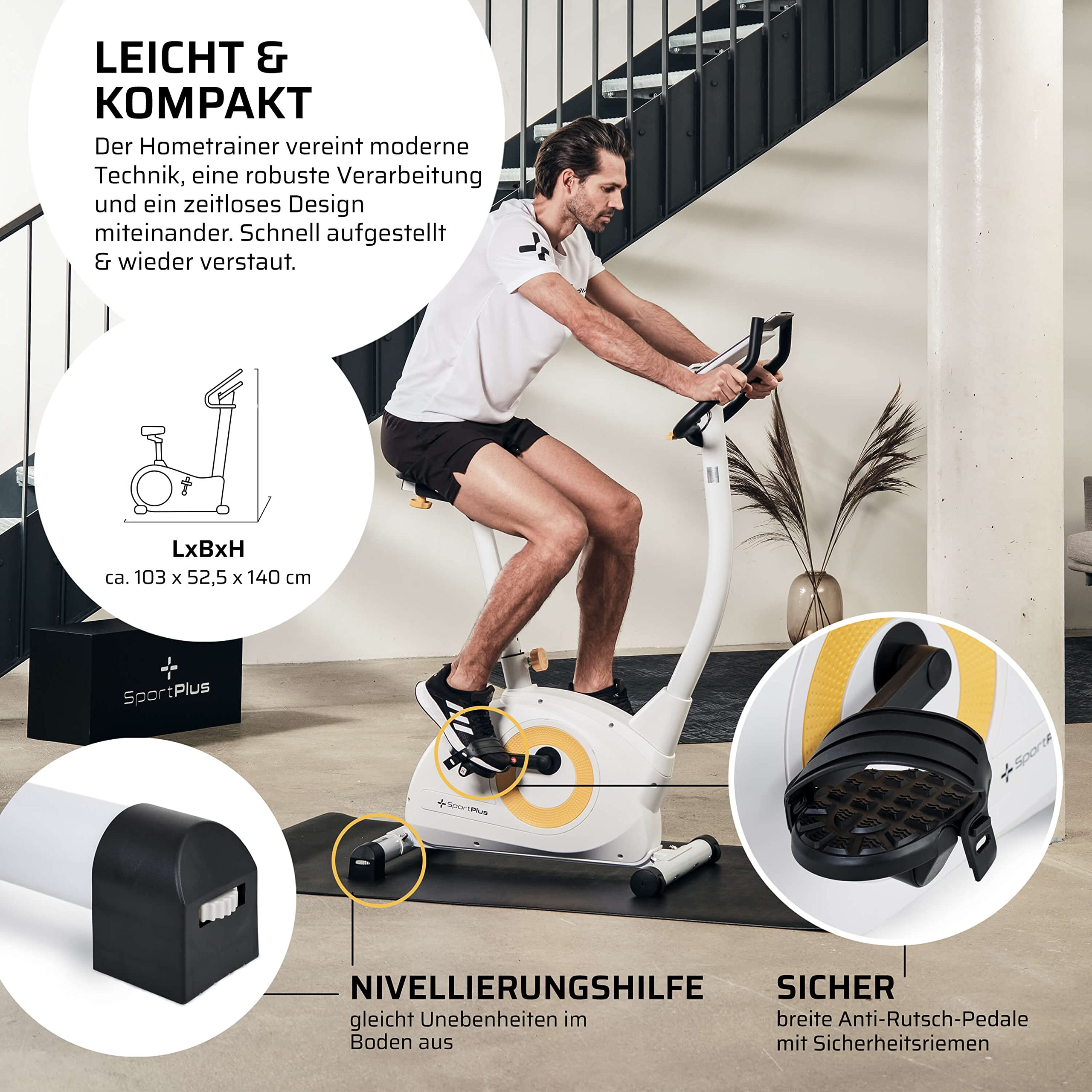 SportPlus COMPACT Heimtrainer Fahrrad