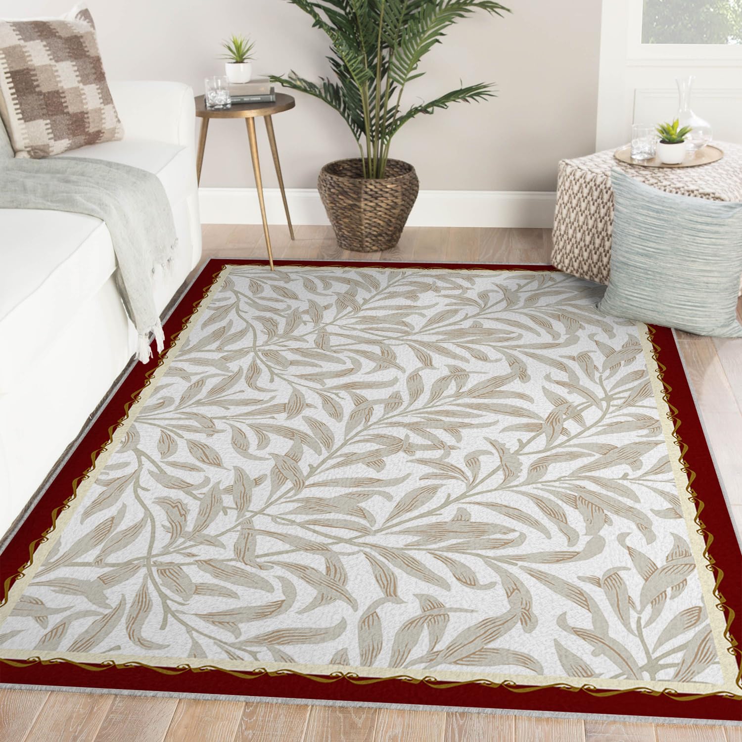 Tapis fin pliant anti-taches beige pour entrée et chambre propre