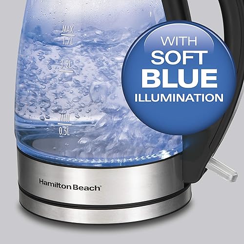 Miniatura 3 de Hamilton Beach Hervidor eléctrico de vidrio y tostadora de ranura extra ancha