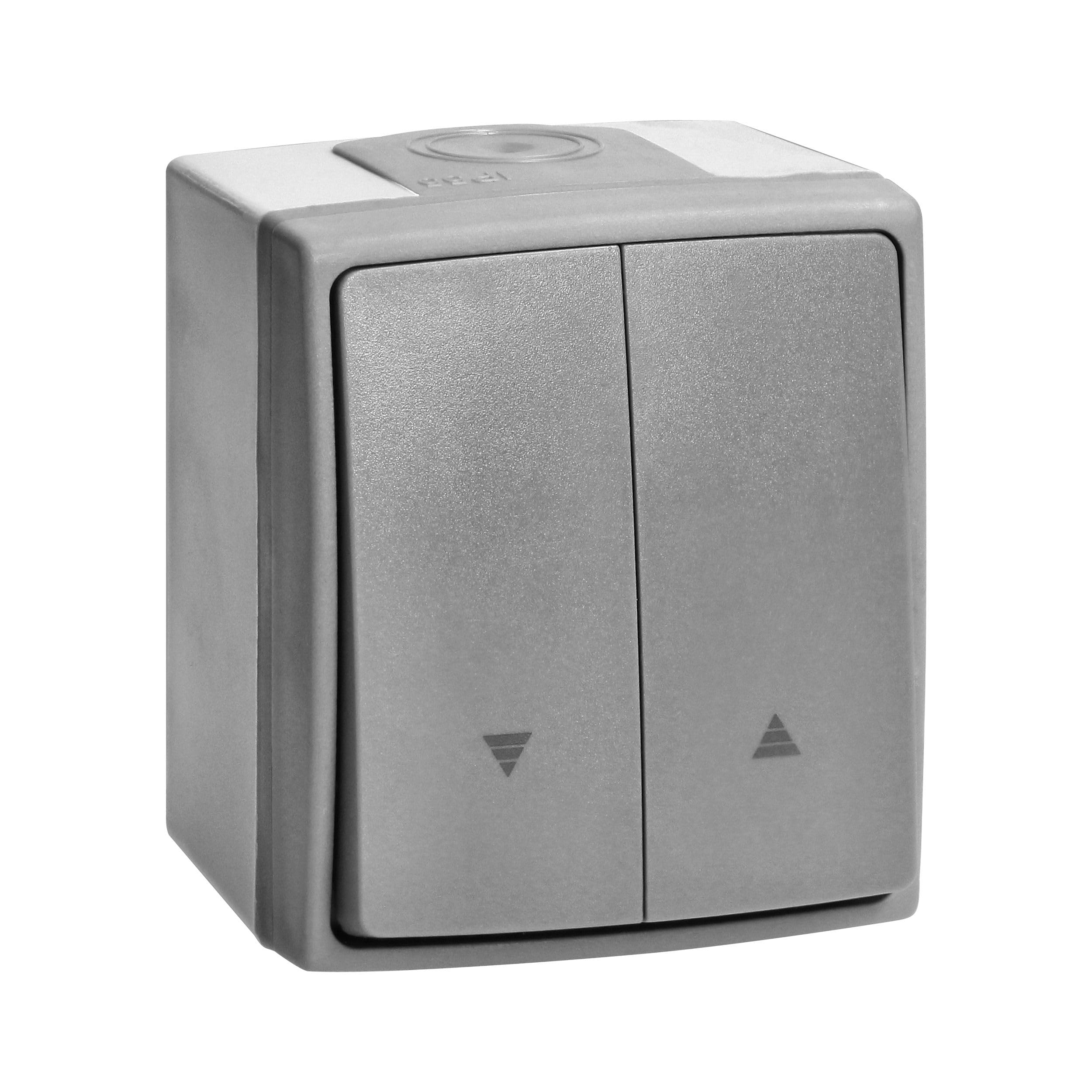 Interruptor Pared, Interruptor Superficie, Interruptor Doble, Ideal para Persiana Electrica. Diseño Elegante y Funcional para Uso Doméstico y Comercial IP55
