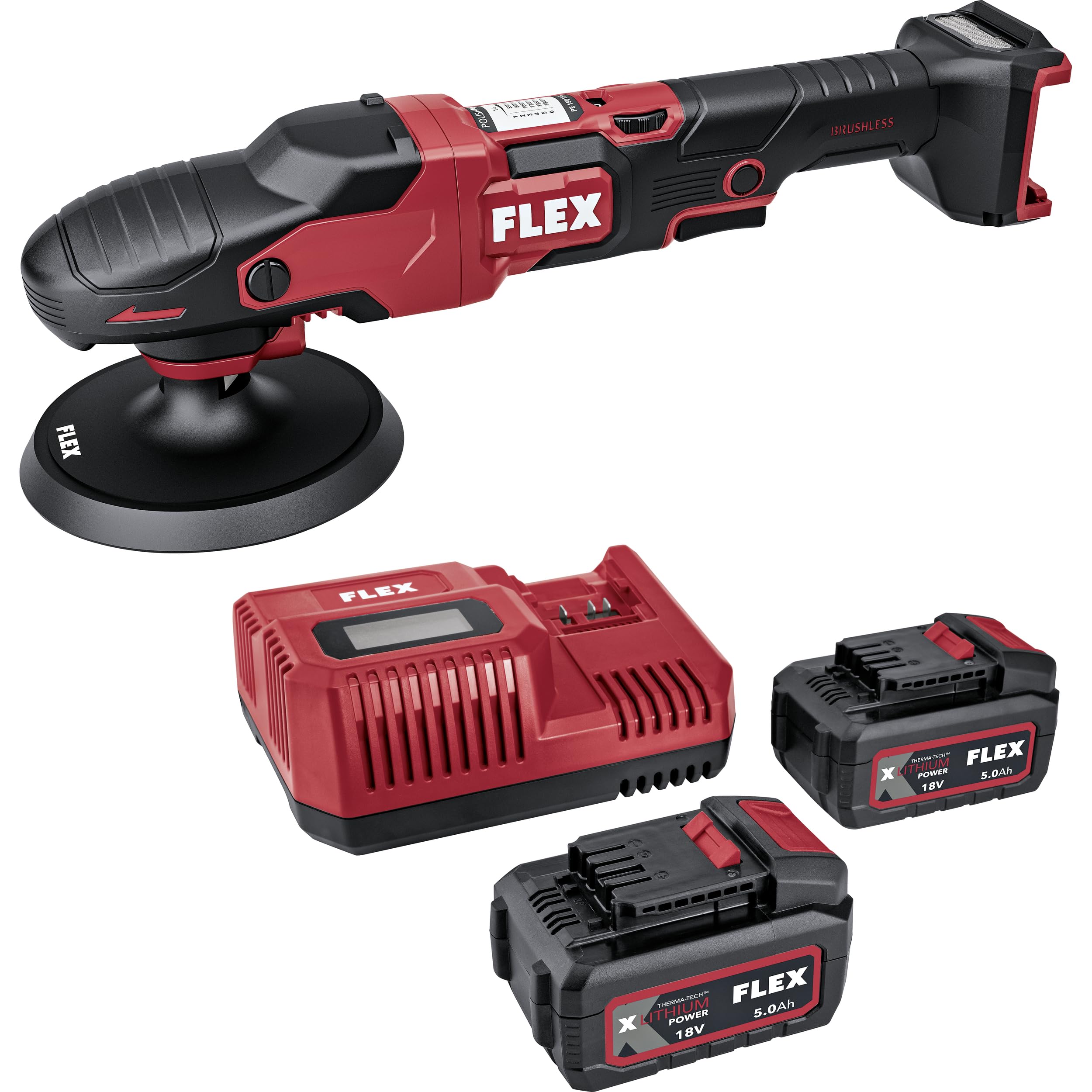 Flex PE 150 18-EC, polisseuse rotative sans fil 18 V, interrupteur à gaz