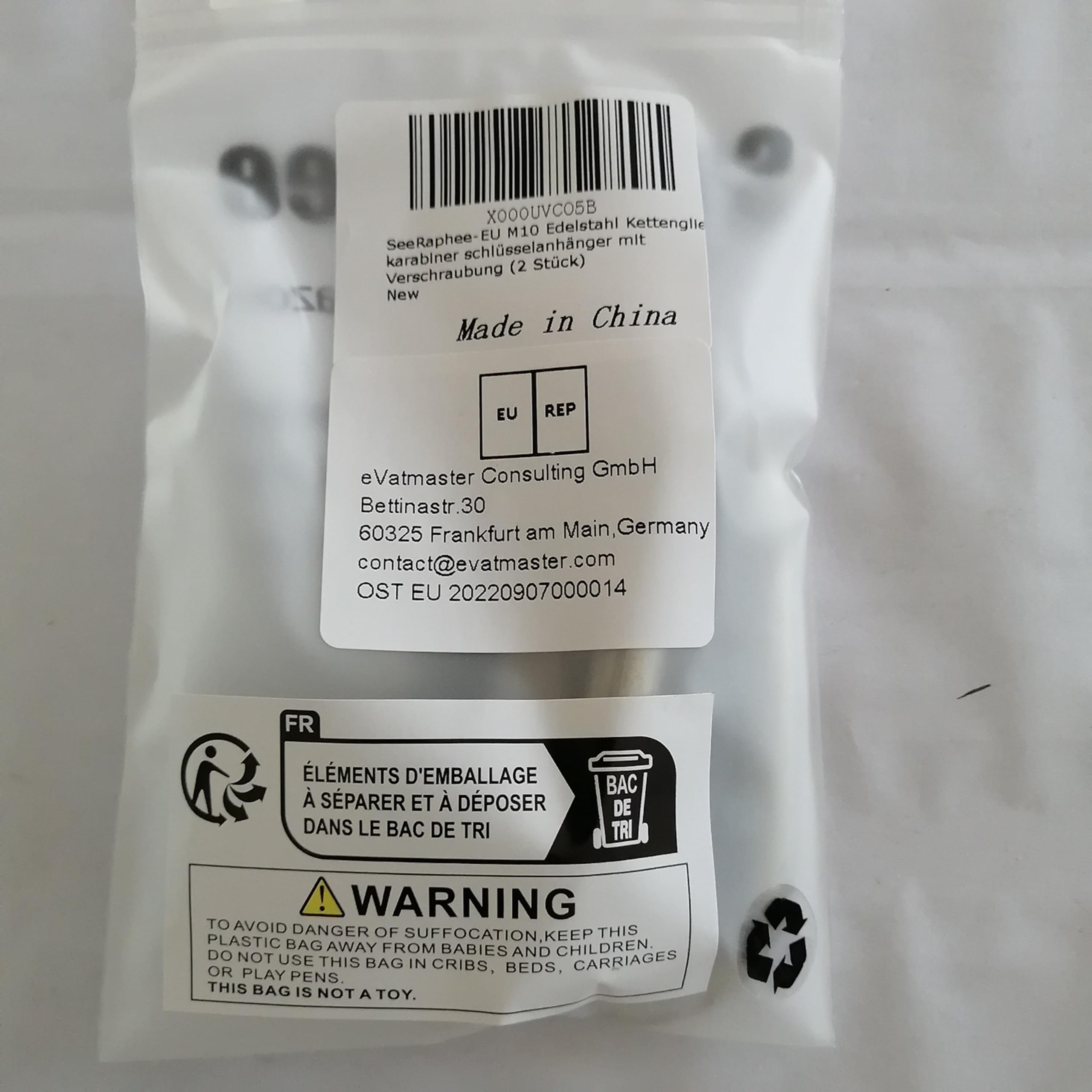 20 Pack 304 Stainless Steel M3.5 Chain Link 1/8 Inch D Shape Locking - View #7