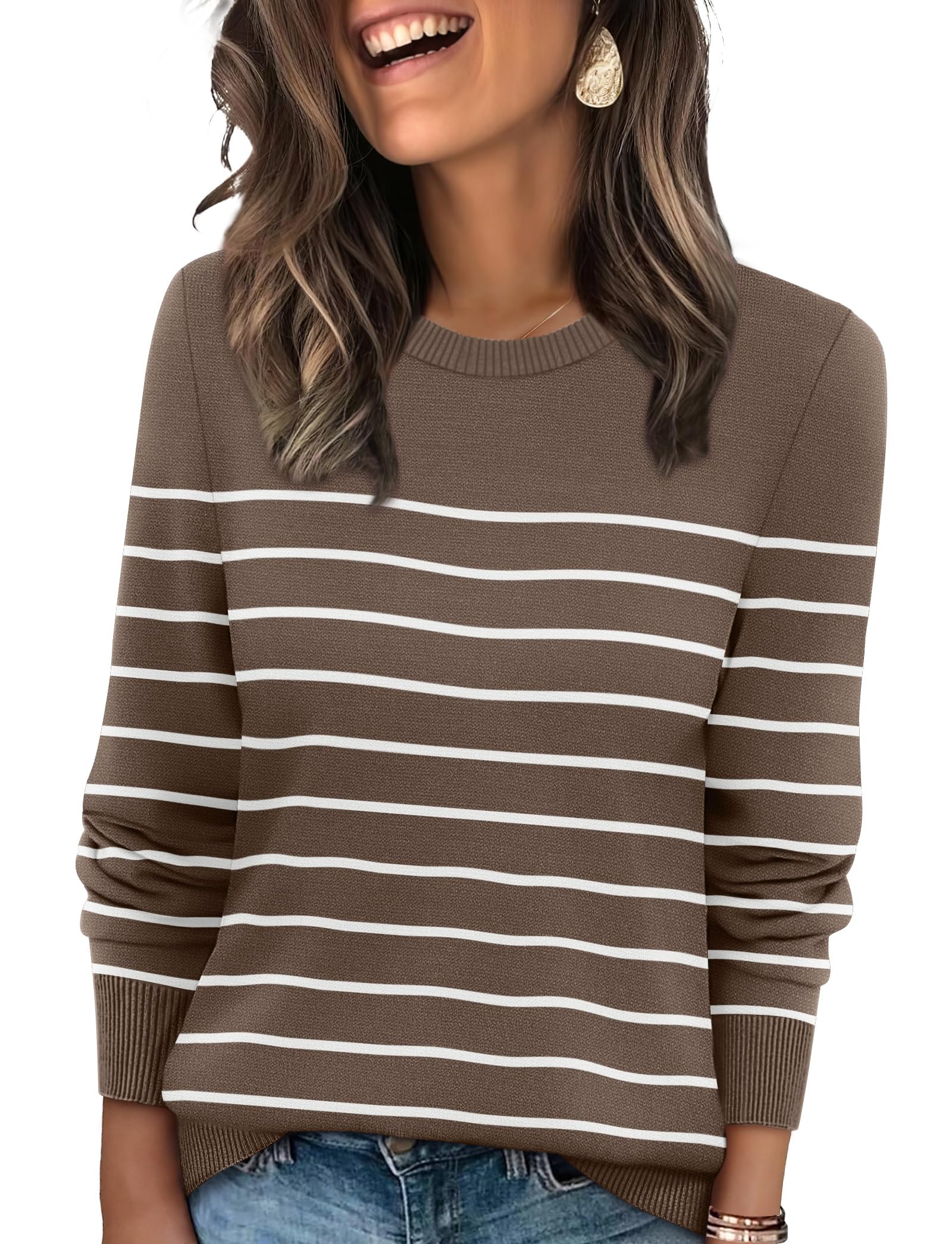 WIHOLL Sweaters for Women Lightweight Fall Tops Pullover Long Sleeve Shirts