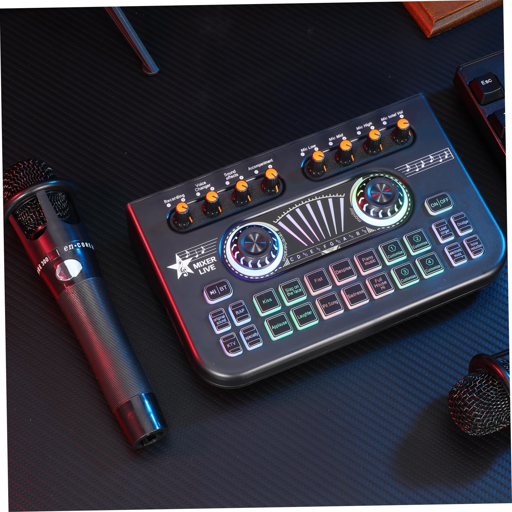 Alipis Kit De Equipo Para Podcast Profesional Con Micrófono Doble y Tarjeta De Sonido Grabación De Música Transmisión y Podcasting Estudios