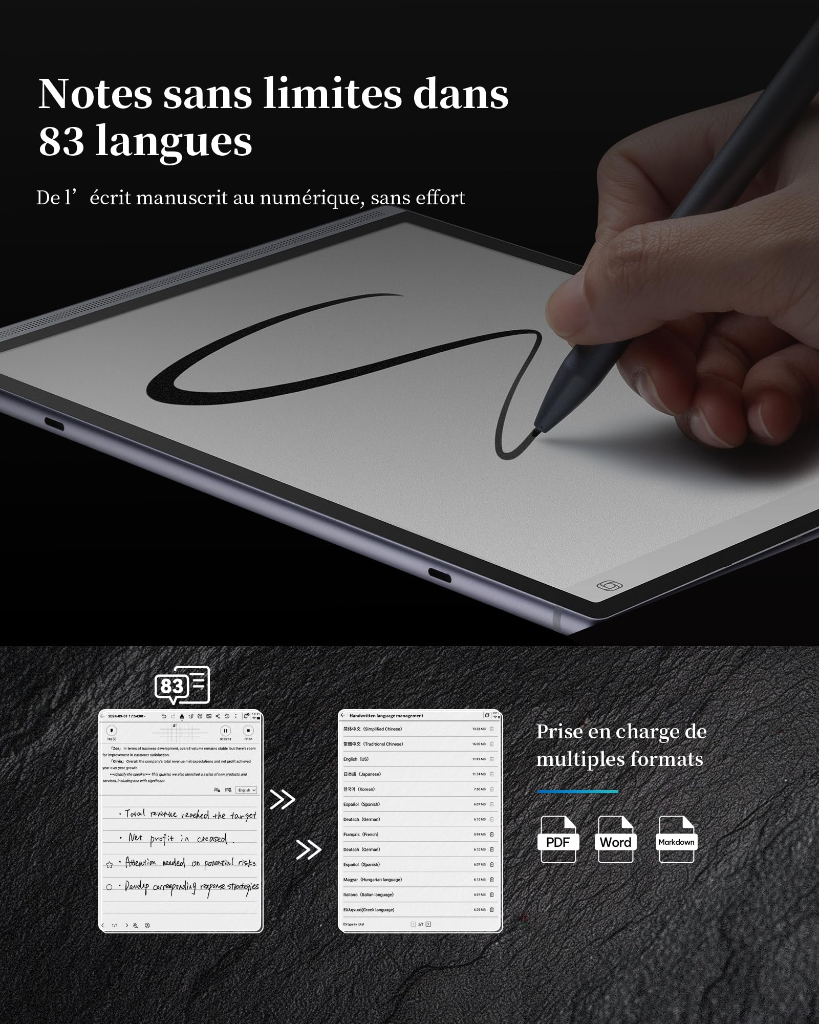 iflytek AINOTE Air 2 Tablette E-Ink 8.2" – Prise de Notes & Papier Numérique avec Stylet, Enregistrement AI, Transcription Multilingue, Lecture et Gestion des Tâches
