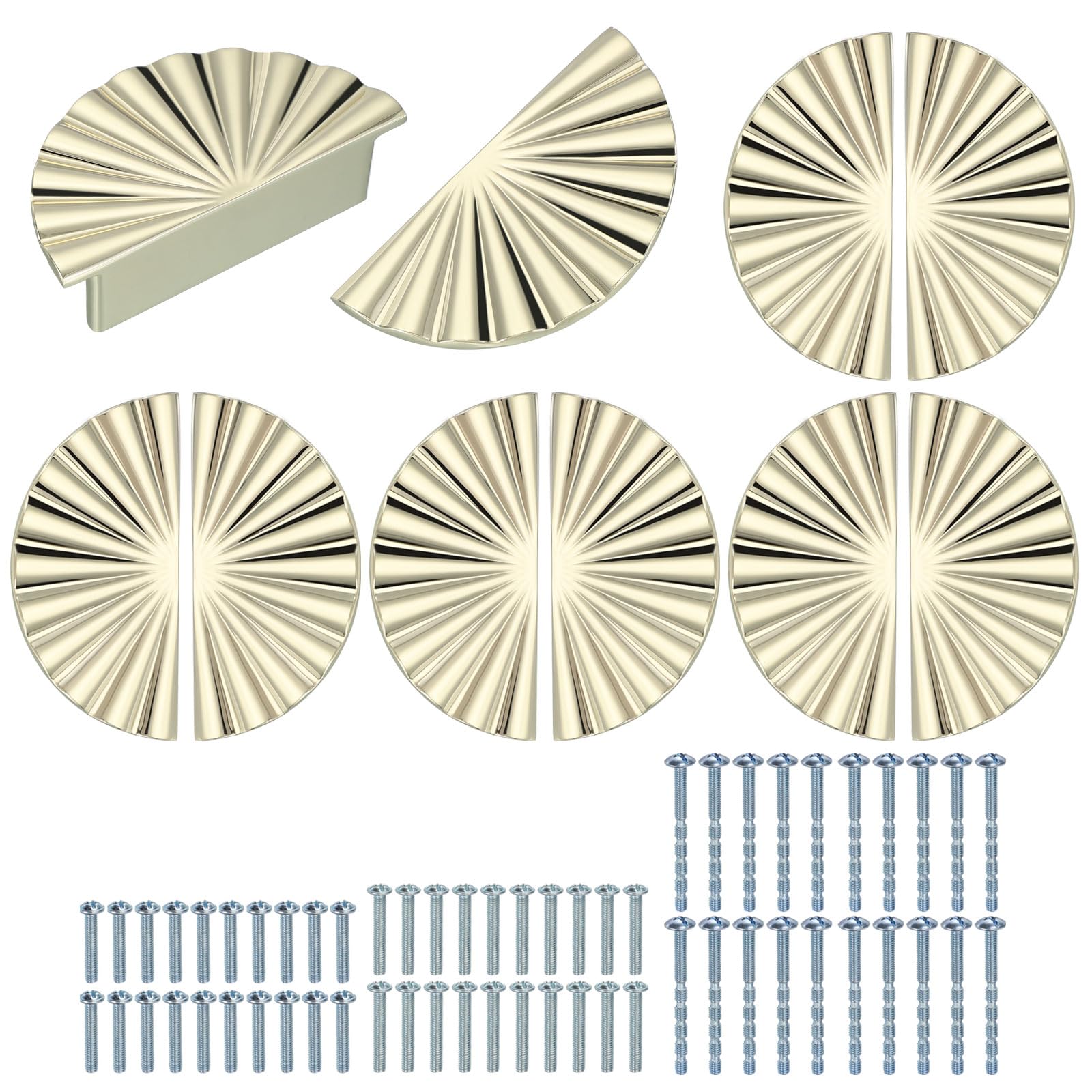 YELARXI Half Moon Cabinet Pulls Zinc Alloy Drawer Pulls Cabinet Handles Knobs with Screws