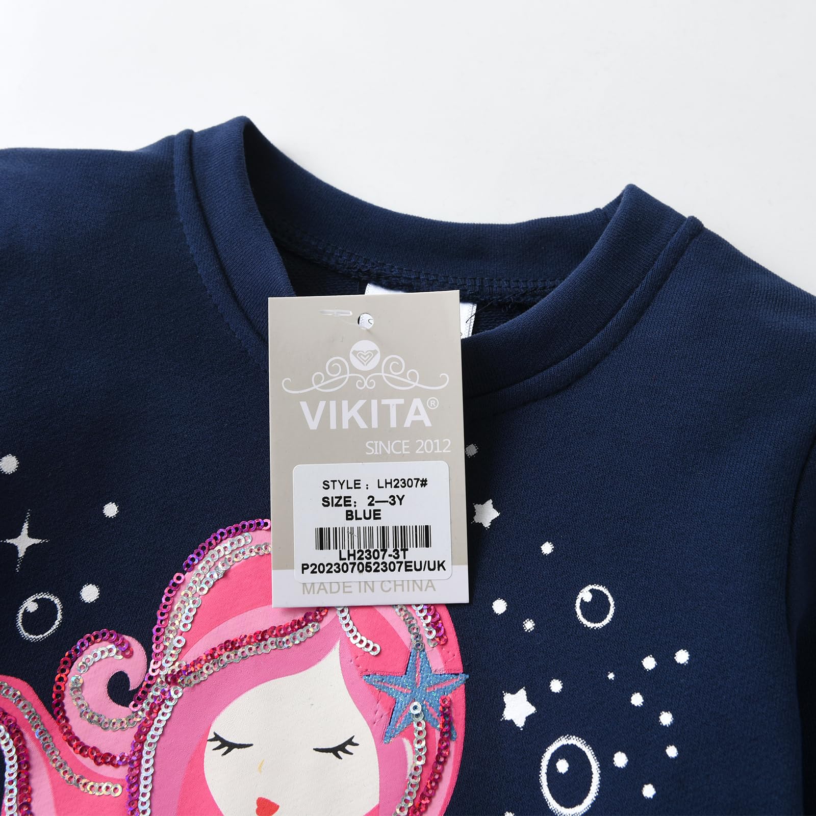 VIKITA Kleider Mädchen Kurzarm Kleid Baumwolle Bunt Print Stickerei Sommer Kleidung Gr.86-128 - 5