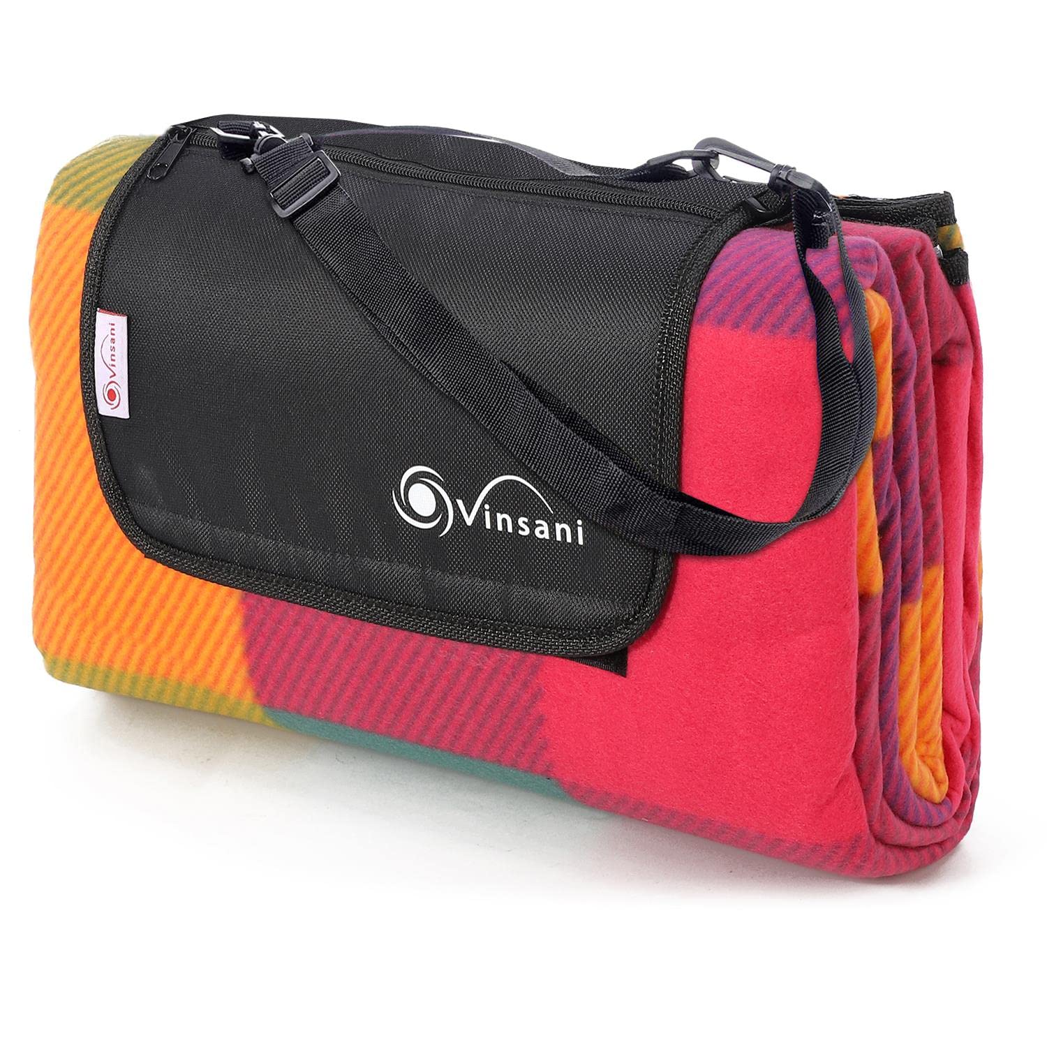 Vinsani Foldable Picnic Blanket 220 x 200 cm - Anti-Slip, Durable Waterproof & Sand Proof Outdoor Rug Mat for Camping, Beach, Hiking, Park & Garden, Easy to Carry, Machine Washable | Checkered — view 23