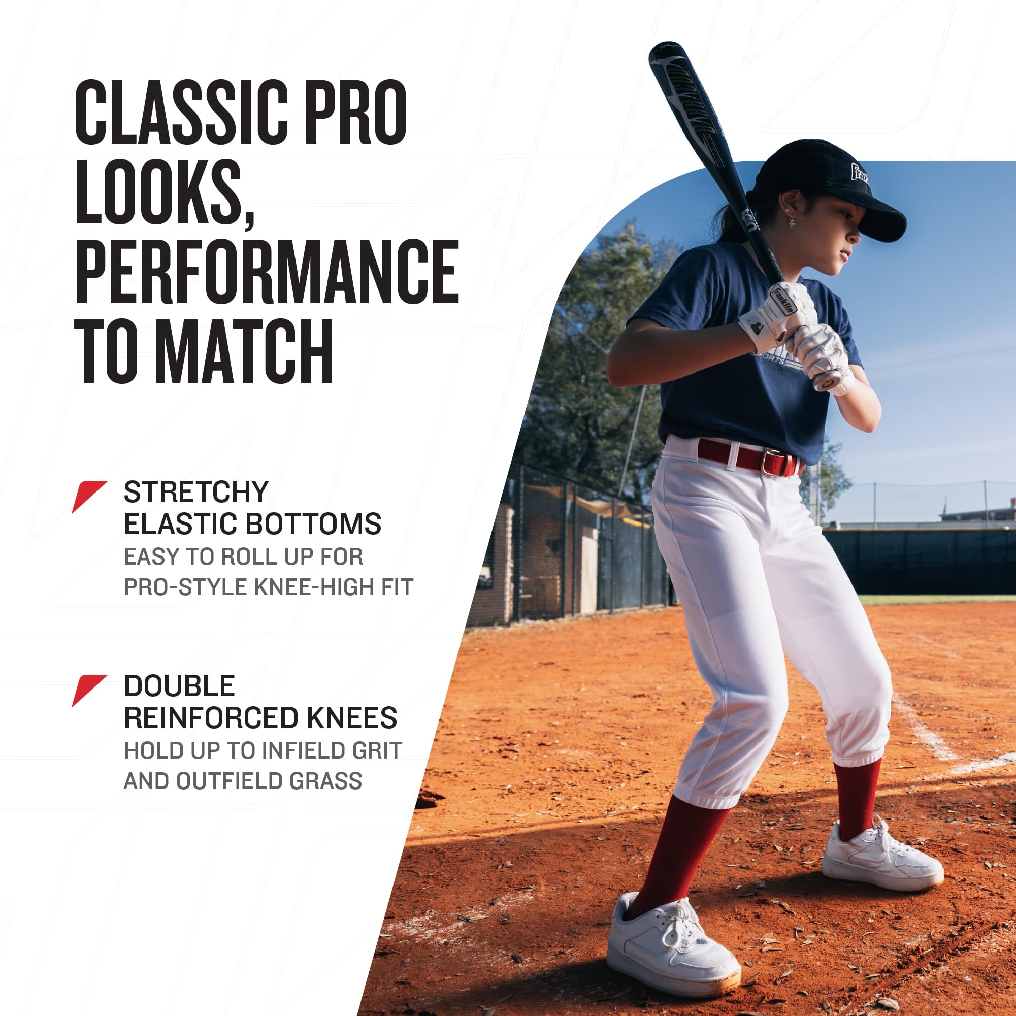 Franklin Sports Klasyczne dopasowanie Deluxe młodzieżowe spodnie baseballowe