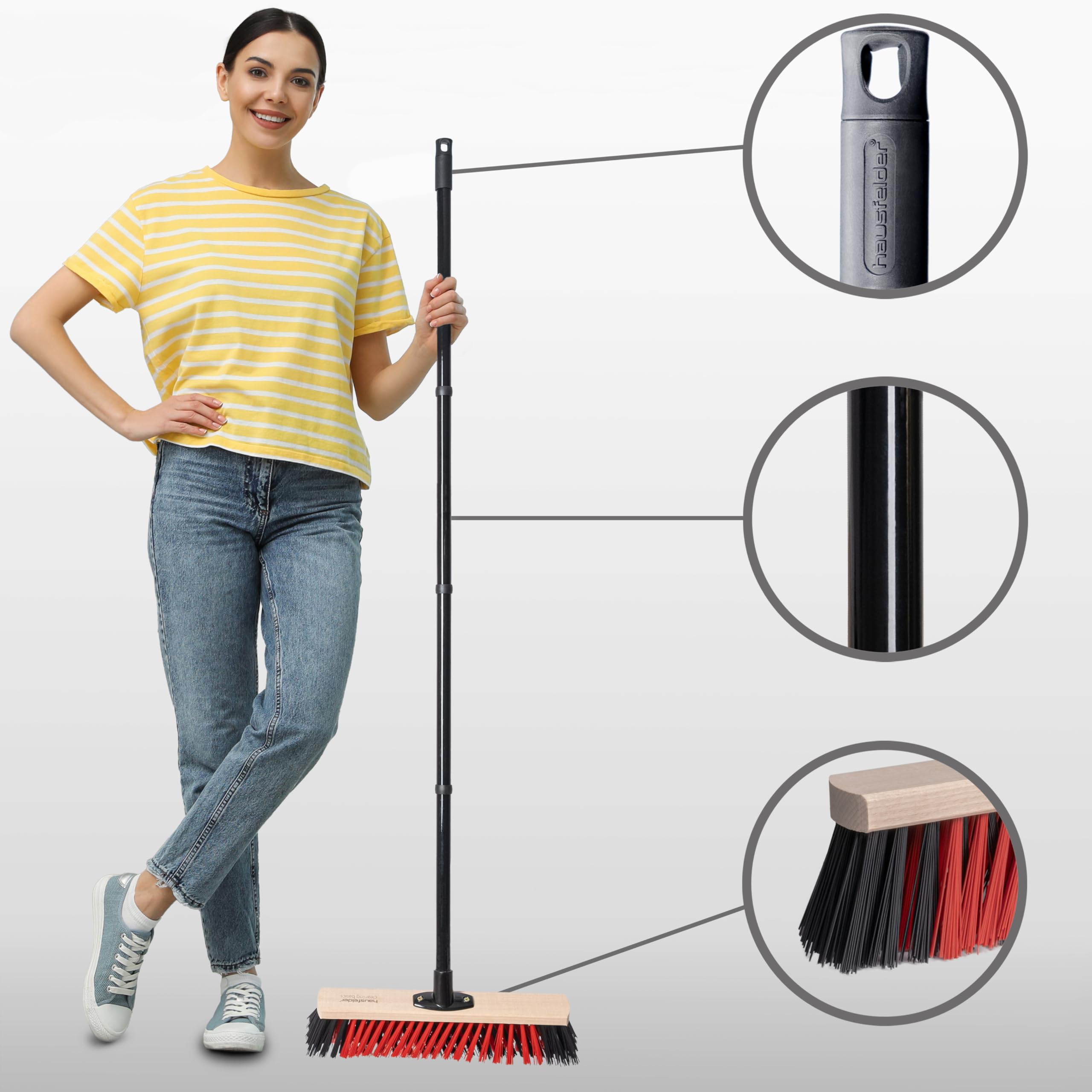 Hausfelder Scopa Da Esterno 40 Cm - Con Manico, Setole Resistenti, Per Giardino E Industria - Foto 11