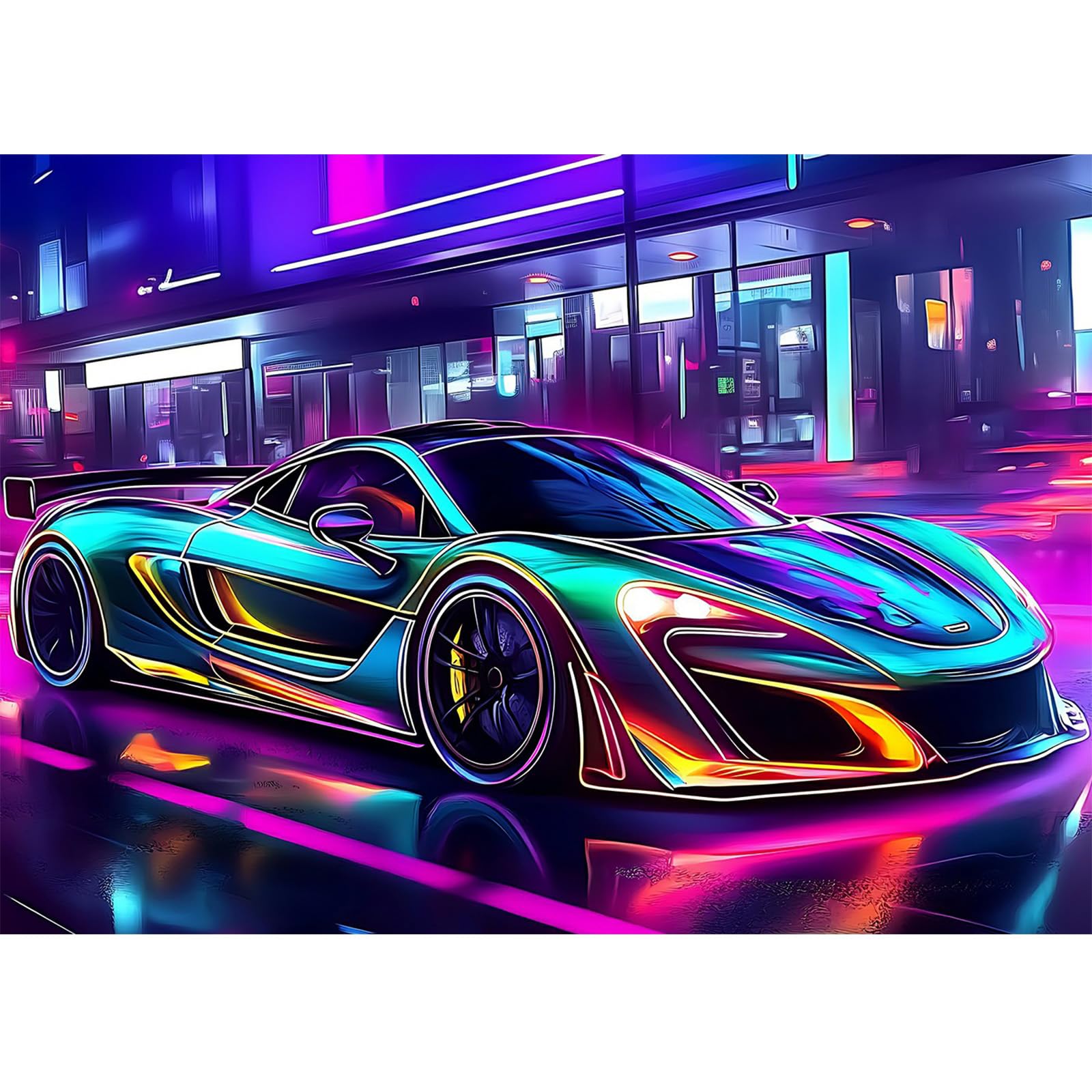 CEOVR Sports Car Diamond Art Kits for Adults, Car 5D DIY Full Drill Diamond Painting Dots Gem Art, Adult Crafts Kits Arts and Crafts, Wall Decor for Home Office 12x16inch