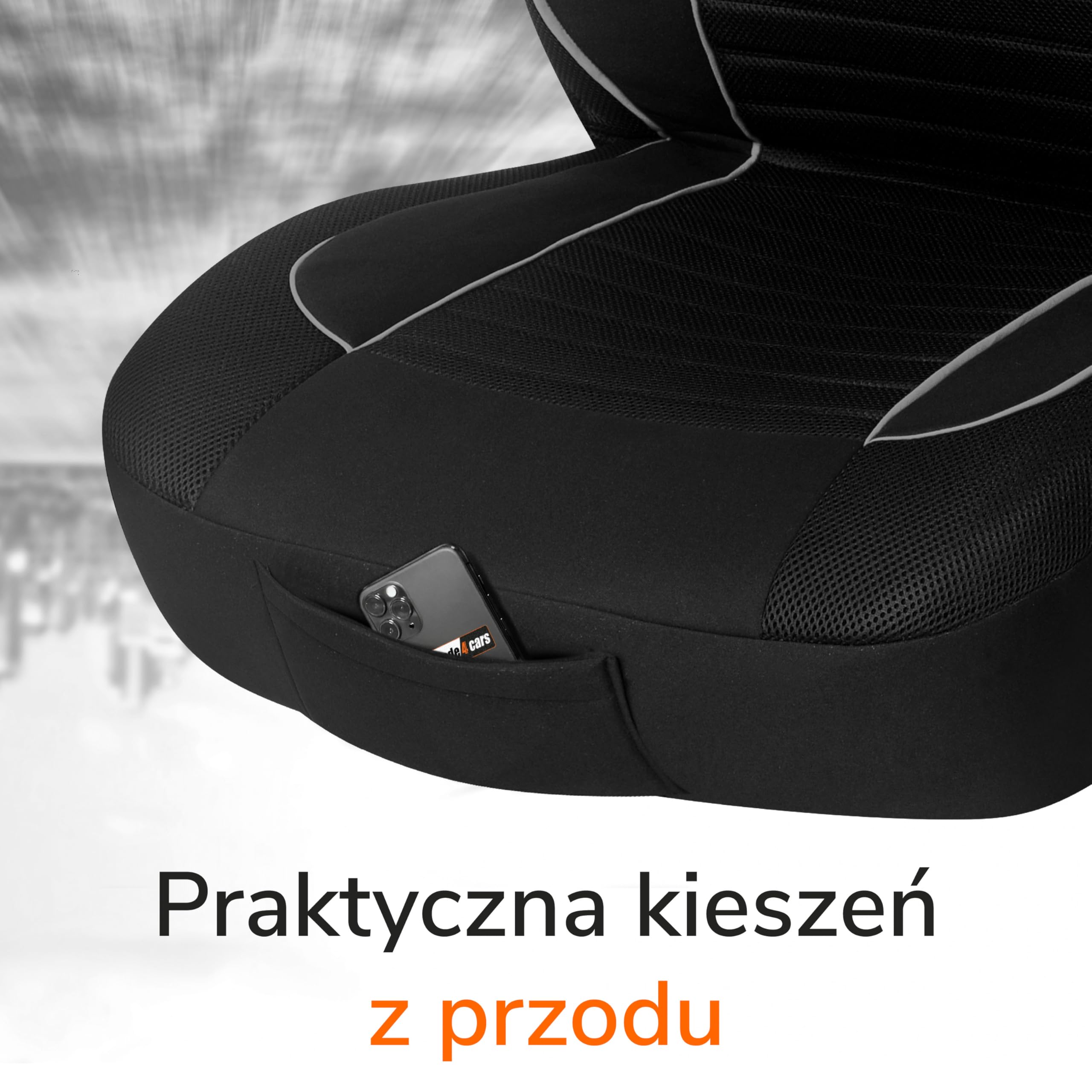 Upgrade4cars Pokrowce na siedzenia samochodowe, na przednie siedzenia, czarno-białe, zestaw pokrowców na fotel kierowcy i pasażera