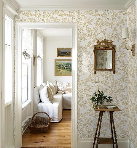 Miniatura 4 de Ismoon Papel tapiz de hojas para despegar y pegar, papel de contacto moderno, papel tapiz grisblanco, papel tapiz extraíble, papel tapiz de rayas de