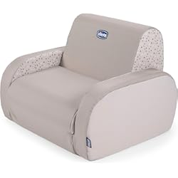 Chicco Twist Sillón Infantil Convertible en Chaise Longue y Butaca, 3 Configuraciones, Sofá Cómodo y Ligero, Transformable, Niños a Partir de 12 M, Color Beige (Dune), 1 Unidad
