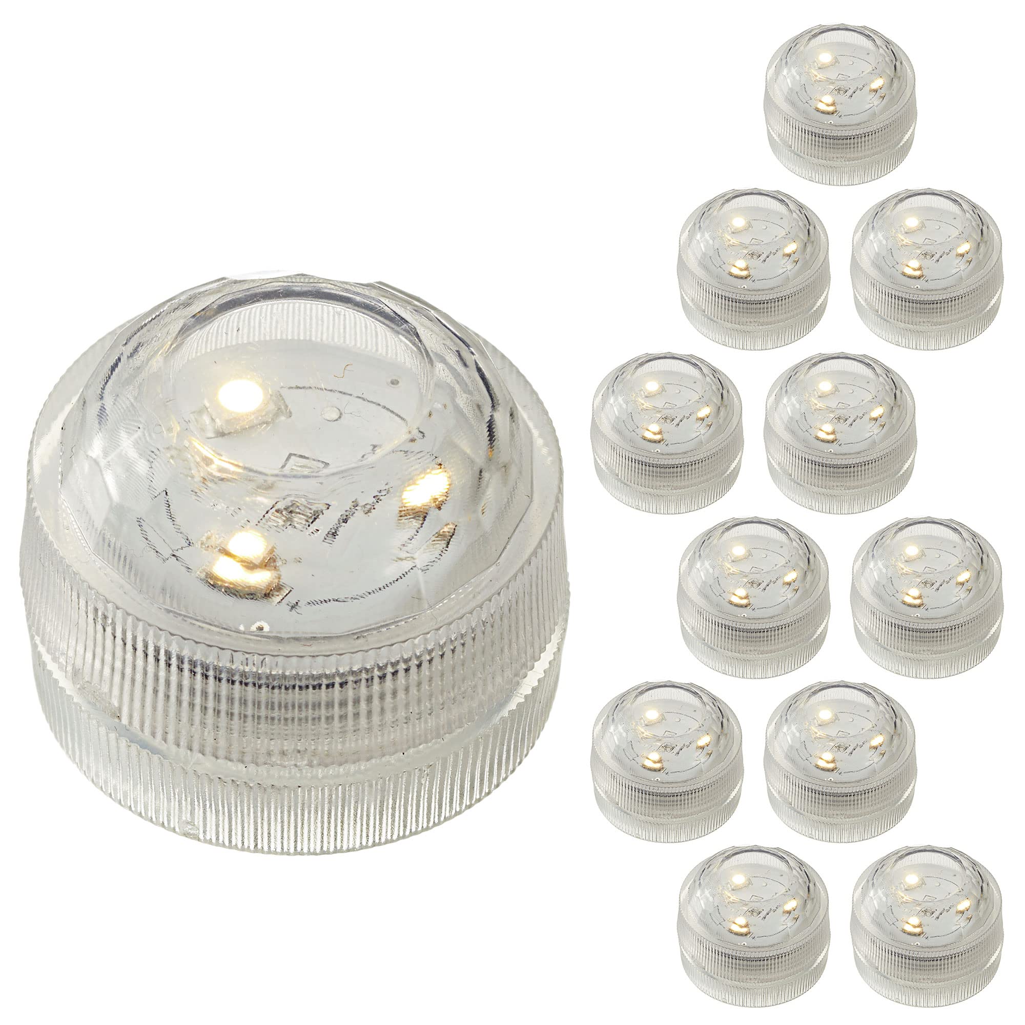 Hellum Unterwasser LED Licht 2er Set - Wasserdichte Poolbeleuchtung Warmweiß - IP68 Teelichter Für Teich & Deko