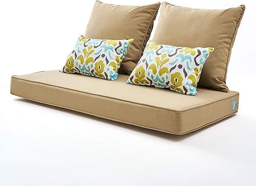ARTPLAN Settee - Juego de 5 cojines de sofá biplaza para todo tipo de clima, para muebles de patio y exterior
