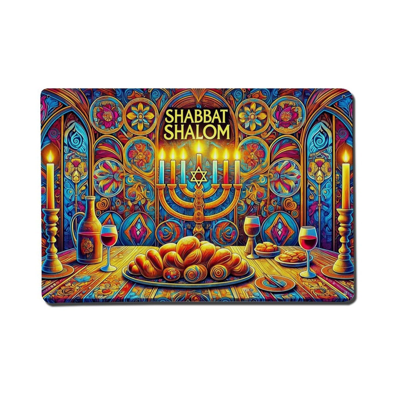 Jdfenggu Vintage Vibrant Stained Glass Mosaic Pattern Retro Metal Tin Sign, Metal Poster For Bar, Home, Man Cave, Kitchen, Laundry Room Art Decor 8X12 Inch