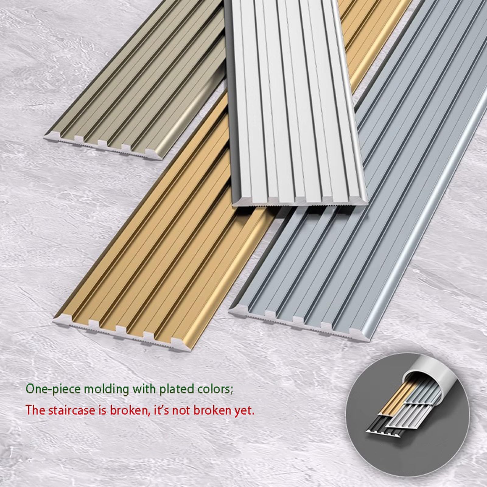 Antypoślizgowy ochraniacz krawędzi schodów 3-częściowy 0,9 m stop aluminium wodoodporny do użytku wewnątrz i na zewnątrz rozwiązanie bezpieczeństwa do schodów i schodów