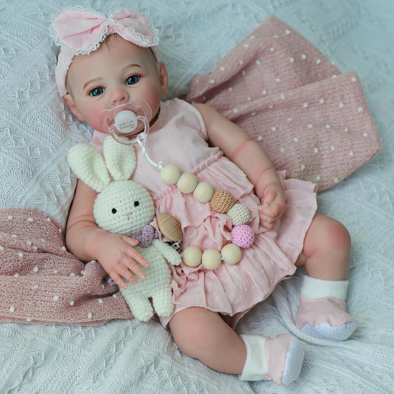 Photo 1 of KSBD Realistic Reborn Baby Dolls - 18 Inch Lifelike Newborn Real Life Baby Dolls Girl with Soft Weighted Body, Real Baby Doll Gift Set for Kids Age 3+,Dress