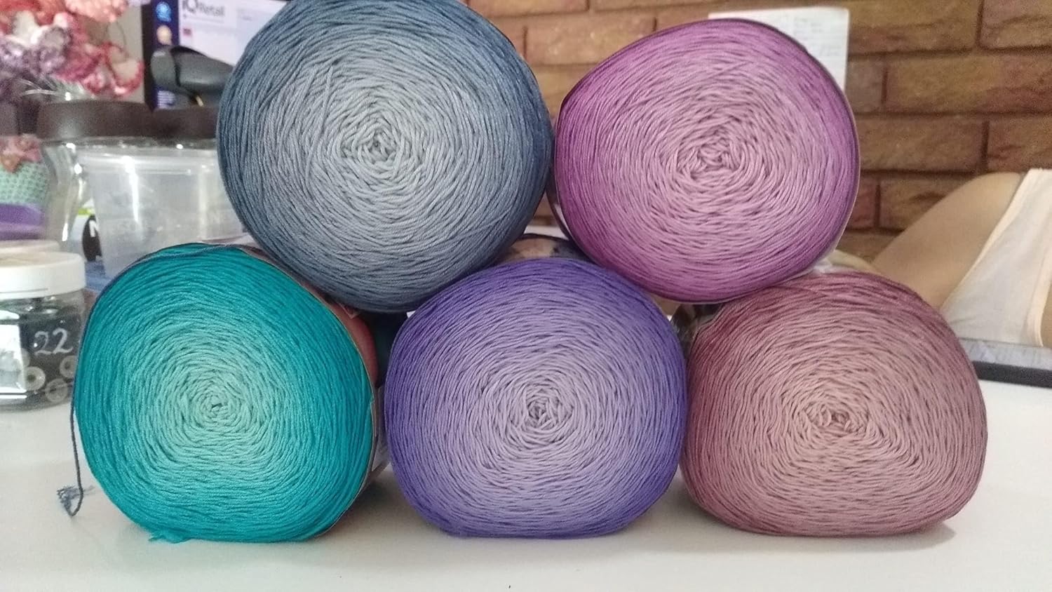 Troyarn Summer Ombre Batik Yarn Silky Effect Hand Knitting Crochet Lingerie Top Yarn 250 Gr 957 Yds (11544)