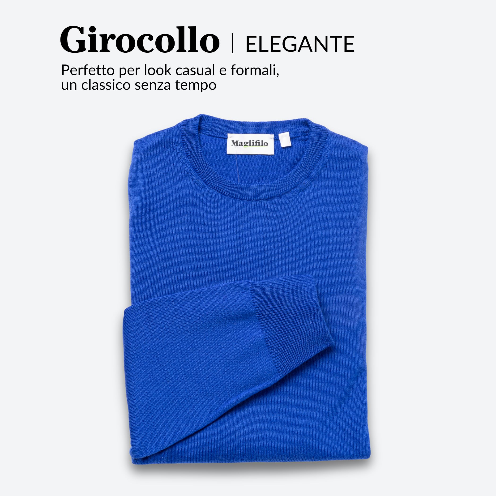 Maglione Uomo 100% Lana Merino, Morbido | Caldo e Traspirante in Maglia Rasata – Girocollo Elegante e Versatile per Ogni Occasione – Idea Regalo con Confezione Inclusa