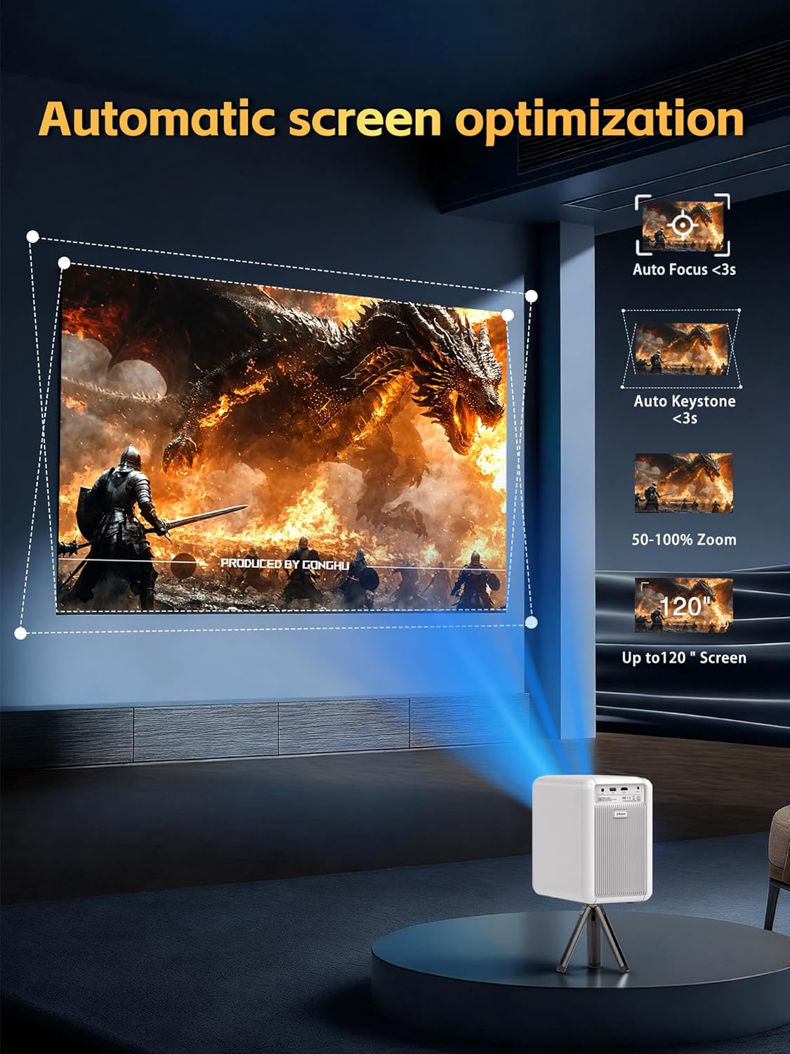 1800 ANSI Office Projector,Smart Video Projector with 1080P Native,Movie Projector with 4K Support, Auto Focus,WiFi6 & Bluetooth Home Theater Movie Projector 7 81EuDPTJBWL. AC SL1500