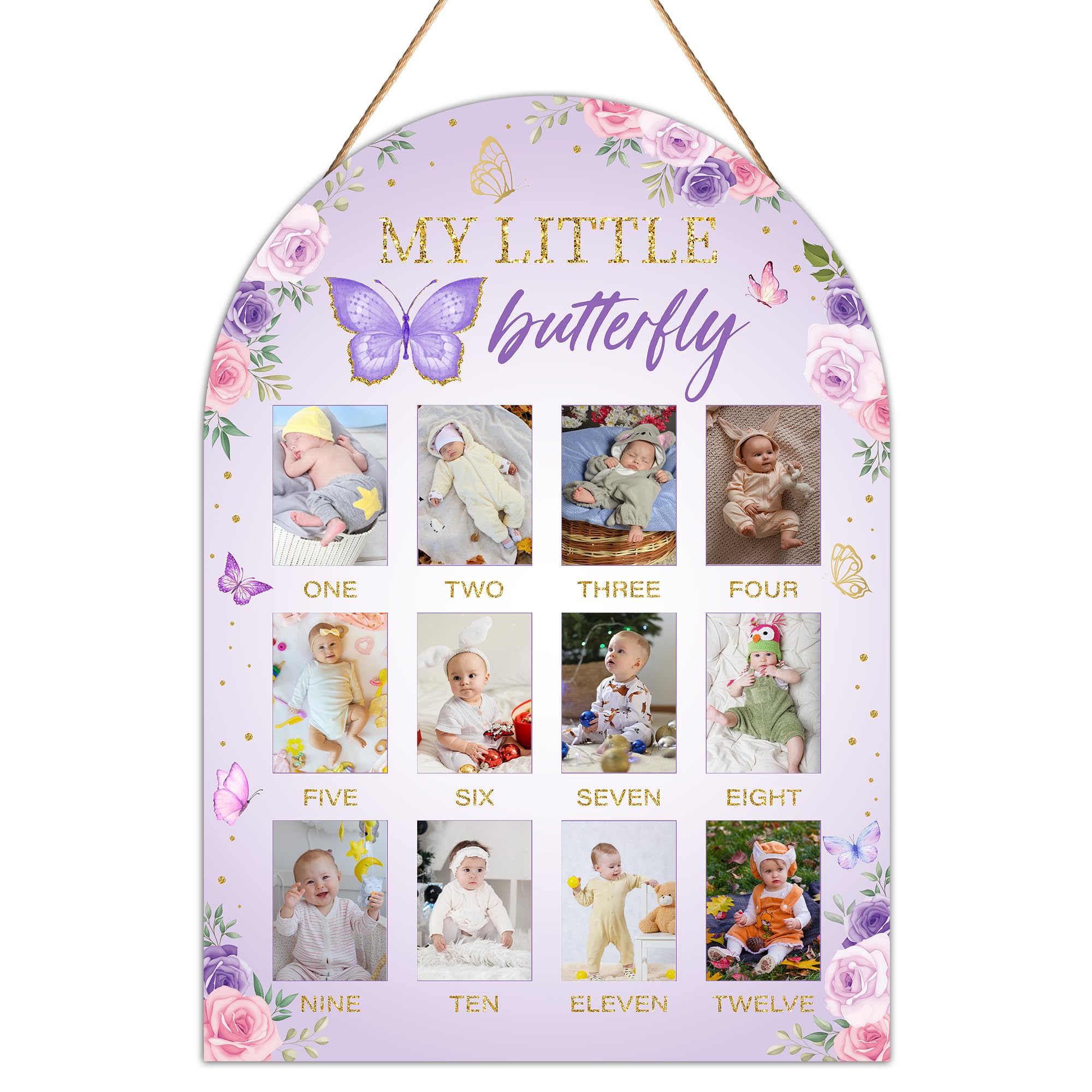Tableau photo My First Year papillon violet : gardez un souvenir éternel des 12 mois